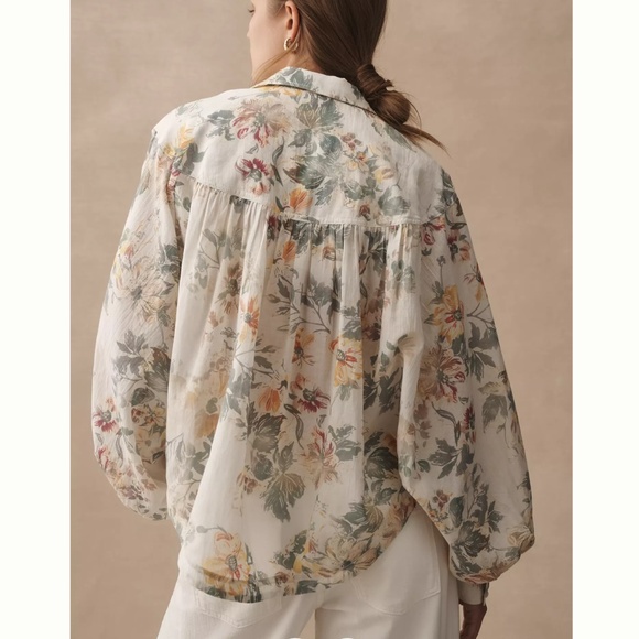 NWT ANTHROPOLOGY Pilcro Batwing Yoke Blouse Size US LP - Picture 3 of 6